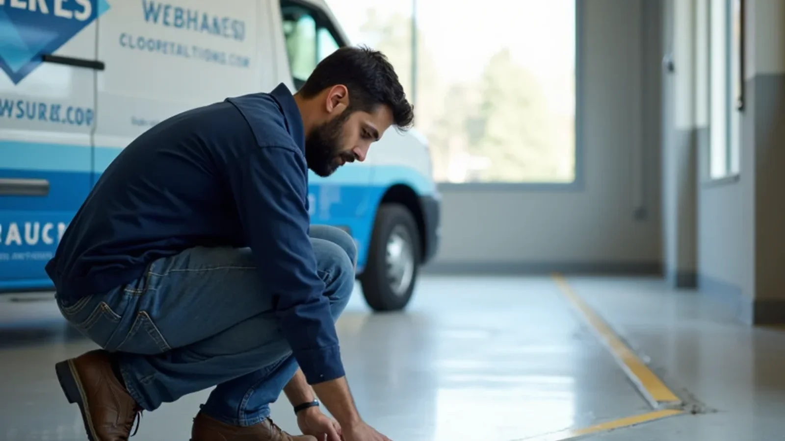 Commercial floor repair fixing trip hazards in an Atlanta business facility