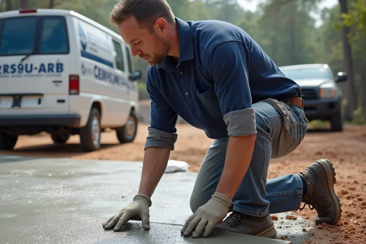 Pouring self-leveling cement underlayment explaining subfloor preparation costs