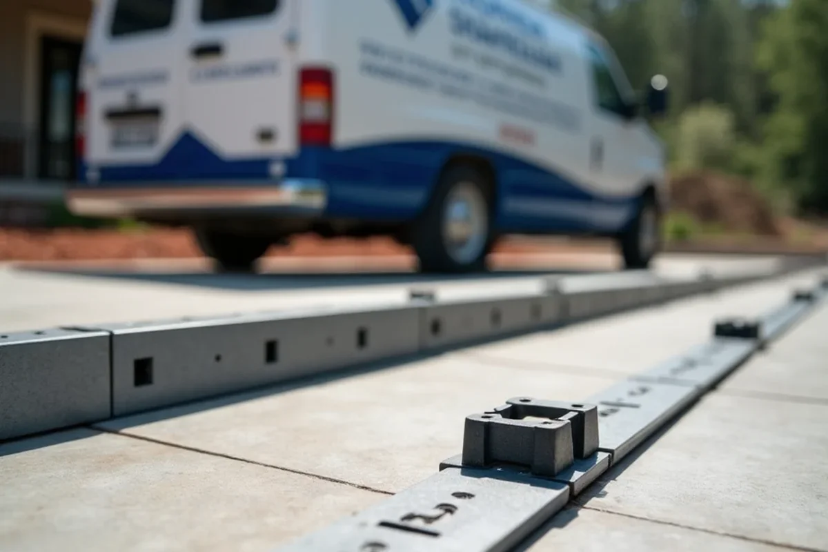 Mechanical leveling clips between large format 24x48 porcelain tiles