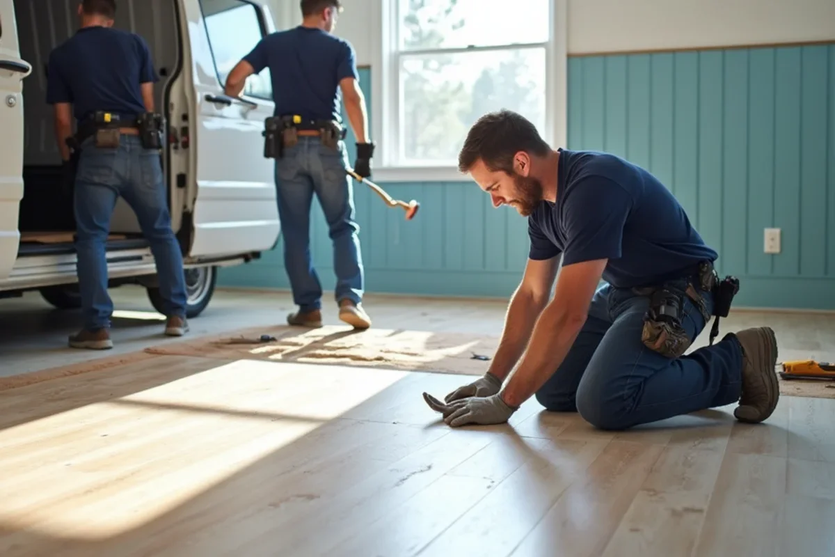 Installing heavy traffic 28-mil commercial glue-down LVT with pressure sensitive adhesive