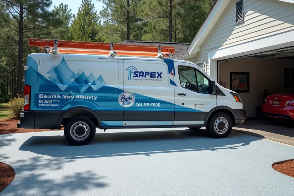 Full flake broadcast polyaspartic garage floor completed in one day in metro Atlanta