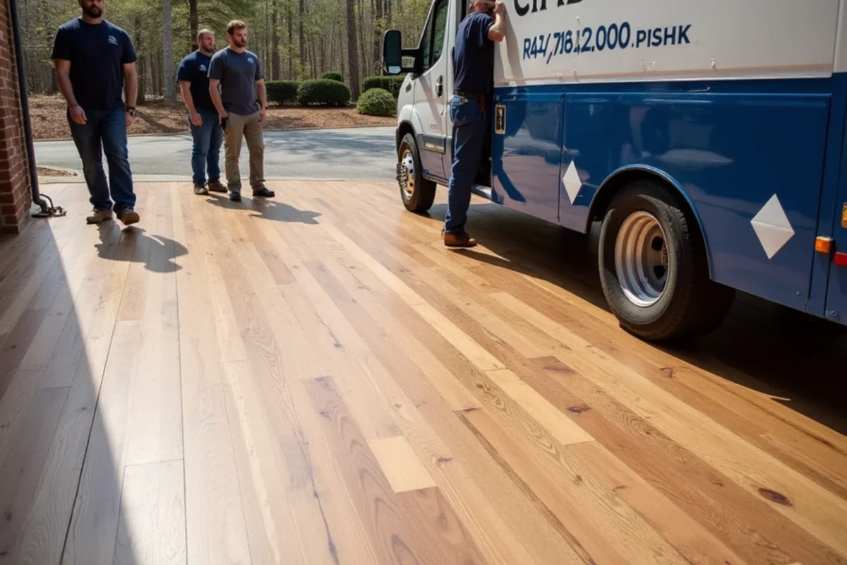 7-inch European white oak engineered hardwood installed in Sandy Springs