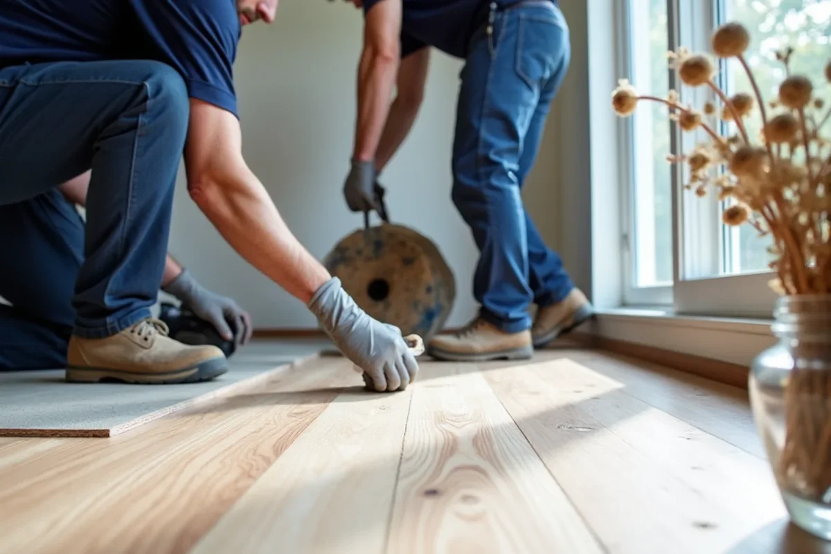 Acoustic underlayment installation meeting HOA noise criteria in a Sandy Springs condo